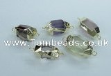 NGC342 15*20mm - 18*25mm faceted nuggets mixed quartz connectors