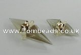 NGC346 18*30mm - 15*45mm faceted bicone yellow quartz connectors