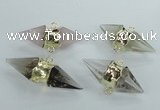 NGC349 18*30mm - 15*45mm faceted bicone mixed quartz connectors