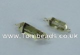 NGC373 10*25mm - 12*30mm faceted nuggets lemon quartz connectors