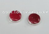 NGC382 18mm flat round agate gemstone connectors wholesale