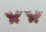 NGC408 30*40mm butterfly agate gemstone connectors wholesale