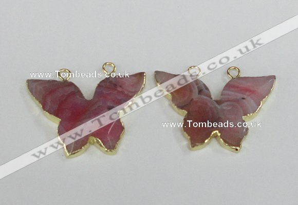 NGC408 30*40mm butterfly agate gemstone connectors wholesale