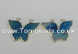 NGC409 30*40mm butterfly agate gemstone connectors wholesale