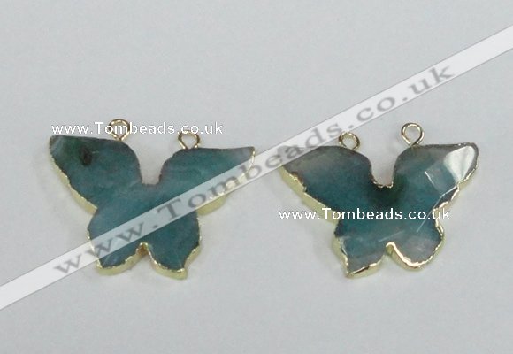 NGC410 30*40mm butterfly agate gemstone connectors wholesale