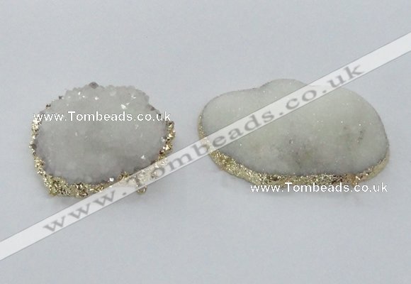 NGC436 38*45mm - 45*50mm freeform druzy agate gemstone connectors