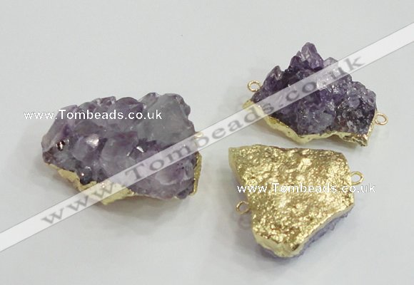 NGC439 20*25mm - 25*30mm freeform druzy amethyst gemstone connectors