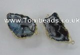 NGC448 18*25mm - 25*35mm freeform druzy agate gemstone connectors