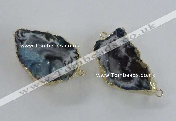 NGC448 18*25mm - 25*35mm freeform druzy agate gemstone connectors