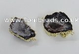 NGC450 18*25mm - 25*35mm freeform druzy agate gemstone connectors