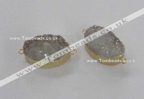 NGC470 20*30mm oval druzy agate gemstone connectors wholesale