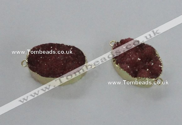 NGC473 20*30mm oval druzy agate gemstone connectors wholesale