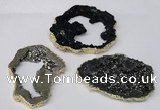 NGC488 45*50mm - 50*60mm freefrom plated druzy agate connectors