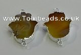 NGC5013 22*30mm - 25*35mm hamsahand agate gemstone connectors