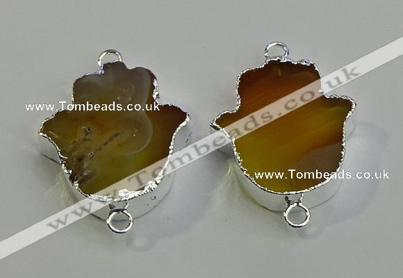 NGC5013 22*30mm - 25*35mm hamsahand agate gemstone connectors