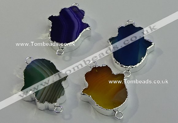 NGC5016 22*30mm - 25*35mm hamsahand agate gemstone connectors