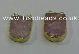 NGC5026 20*35mm - 25*40mm freeform rose quartz connectors