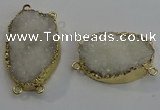 NGC5040 25*35mm - 35*45mm freeform druzy quartz connectors