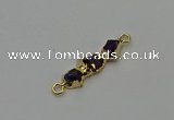 NGC5057 10*25mm - 10*35mm freeform amethyst gemstone connectors