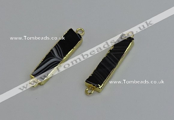 NGC5072 8*35mm - 10*40mm rectangle agate gemstone connectors