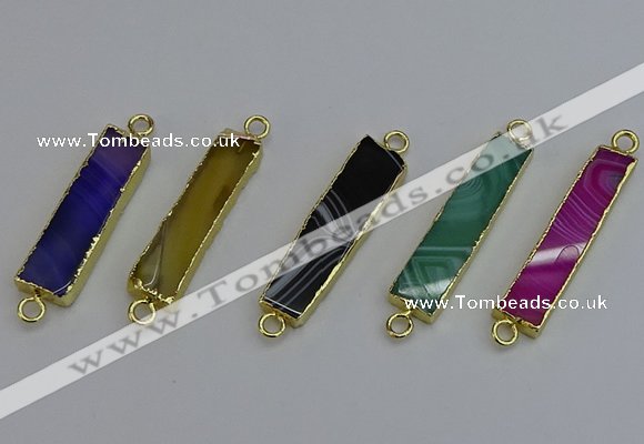 NGC5073 8*35mm - 10*40mm rectangle agate gemstone connectors