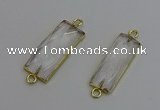 NGC5075 12*30mm - 15*35mm faceted rectangle white crystal connectors