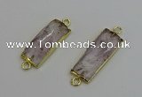 NGC5076 12*30mm - 15*35mm faceted rectangle light amethyst connectors