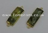 NGC5080 12*30mm - 15*35mm rectangle green rutilated quartz connectors