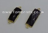 NGC5088 12*30mm - 15*35mm faceted rectangle amethyst connectors