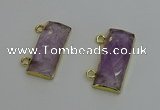 NGC5097 12*30mm - 15*35mm faceted rectangle light amethyst connectors