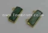 NGC5104 12*30mm - 15*35mm faceted rectangle green aventurine connectors