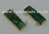 NGC5105 12*30mm - 15*30mm rectangle African green stone connectors