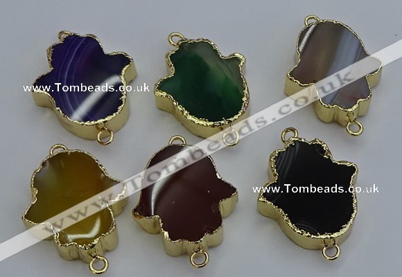 NGC5121 22*30mm - 25*35mm hamsahand agate gemstone connectors