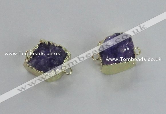 NGC513 15*16mm - 16*17mm freeform druzy agate connectors