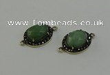 NGC5132 16*20mm oval green aventurine gemstone connectors wholesale