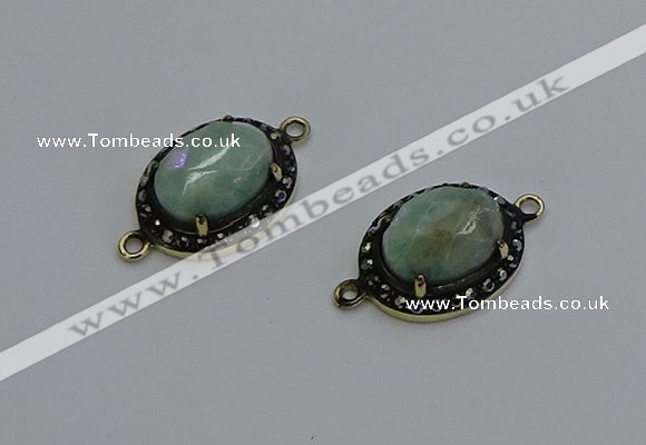 NGC5133 16*20mm oval amazonite gemstone gemstone connectors