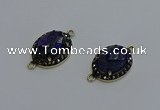 NGC5134 16*20mm oval lapis lazuli gemstone gemstone connectors