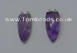 NGC5141 16*35mm - 18*40mm arrowhead amethyst connectors