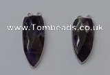 NGC5149 16*35mm - 18*40mm arrowhead amethyst connectors