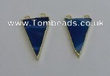 NGC5161 25*35mm - 30*40mm triangle agate gemstone connectors