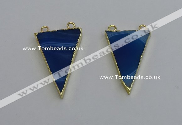 NGC5161 25*35mm - 30*40mm triangle agate gemstone connectors