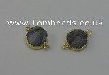 NGC5179 15mm - 16mm coin druzy agate gemstone connectors