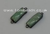 NGC5195 12*30mm - 15*30mm faceted rectangle amazonite connectors