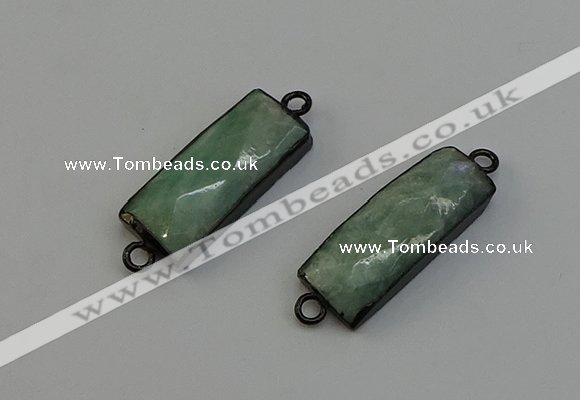 NGC5195 12*30mm - 15*30mm faceted rectangle amazonite connectors