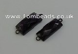 NGC5199 12*30mm - 15*30mm faceted rectangle amethyst connectors