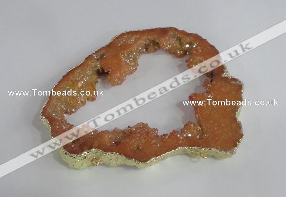 NGC520 45*50mm - 55*65mm freeform plated druzy agate connectors