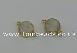 NGC5248 15mm - 16mm coin druzy agate connectors wholesale