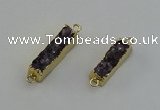 NGC5265 8*25mm - 10*32mm rectangle druzy amethyst connectors