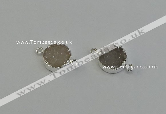 NGC5289 15mm - 16mm coin druzy agate gemstone connectors