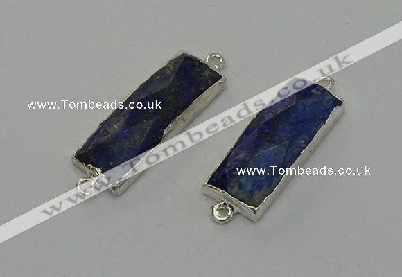 NGC5305 12*30mm - 15*35mm faceted rectangle lapis lazuli connectors